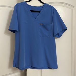 Figs Royal Blue Catarina Scrub Top